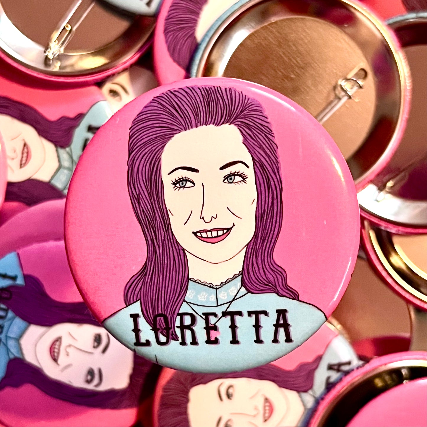 Loretta Lynn Big Pinback Button
