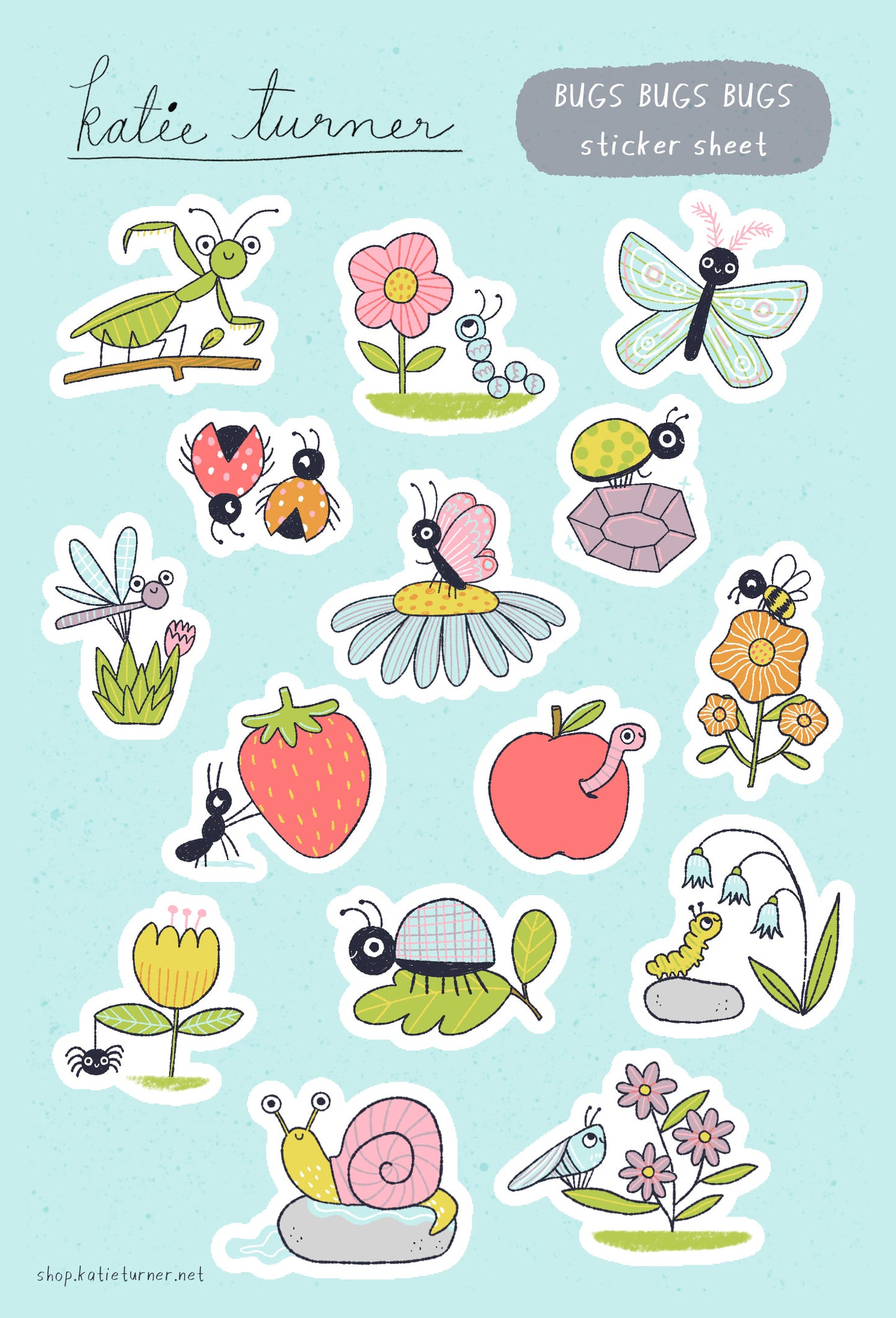 Bugs Bugs Bugs! Sticker Sheet
