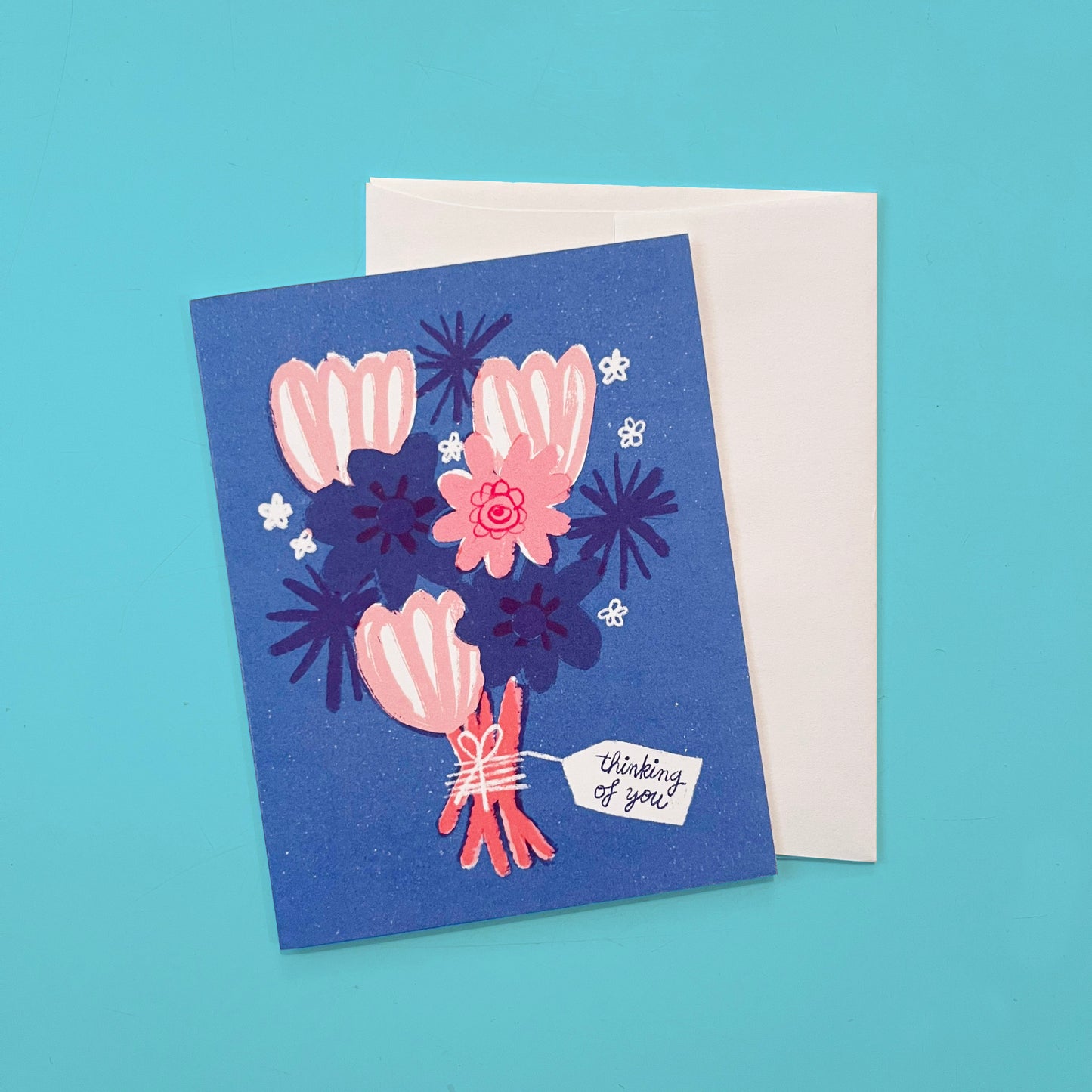 Thinking of You Flowers - Love, Friendship, Sympathy - Greeting Card