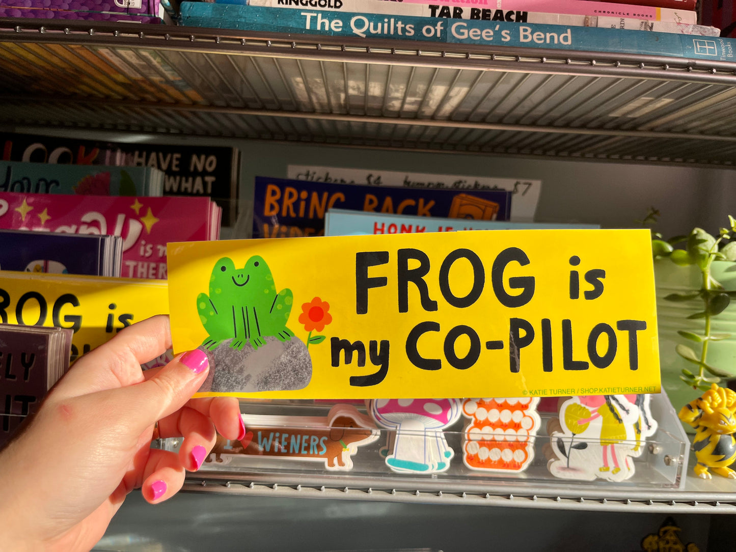Frog is My Co-Pilot Vinyl Bumper Sticker