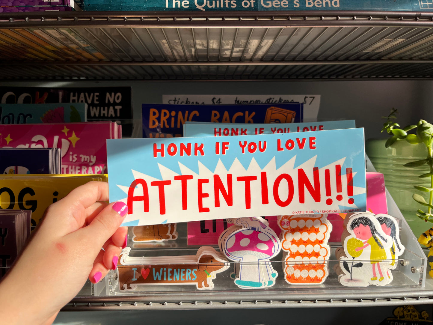Honk If You Love Attention!!! Vinyl Bumper Sticker