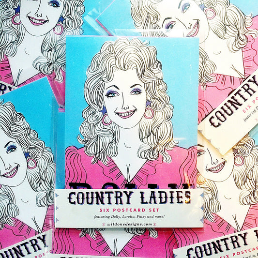 Country Ladies Six 5x7 Postcard Set