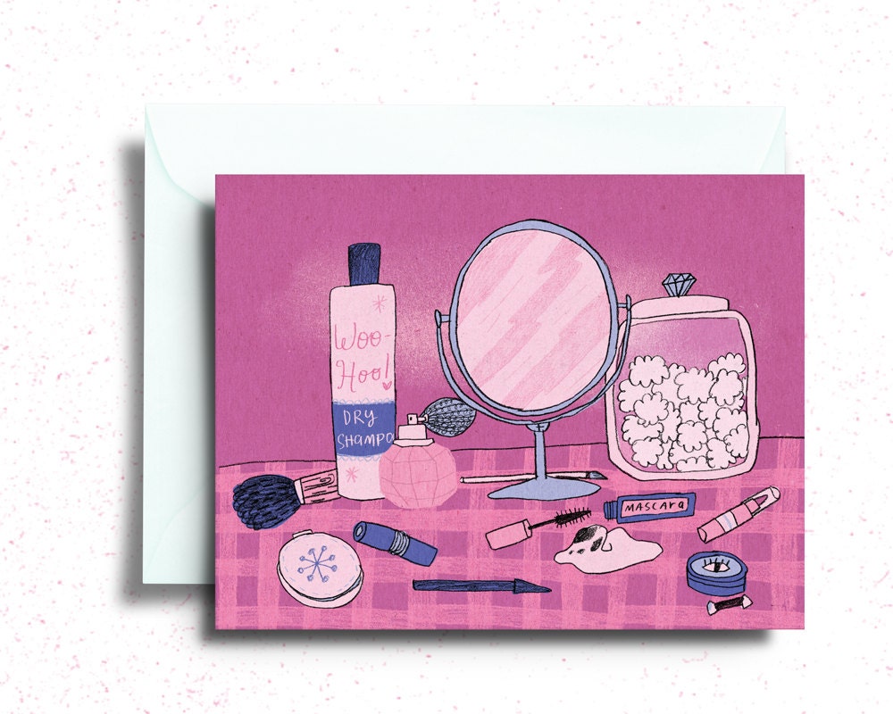 Beauty and Glamour Card, Make Up Greeting Card