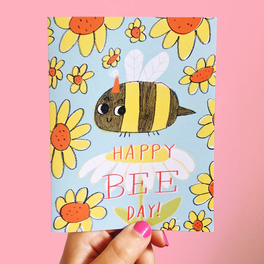 Happy Bee Day Birthday Greeting Card