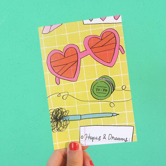 Heart Eye Sunglasses/Hopes & Dreams Postcard