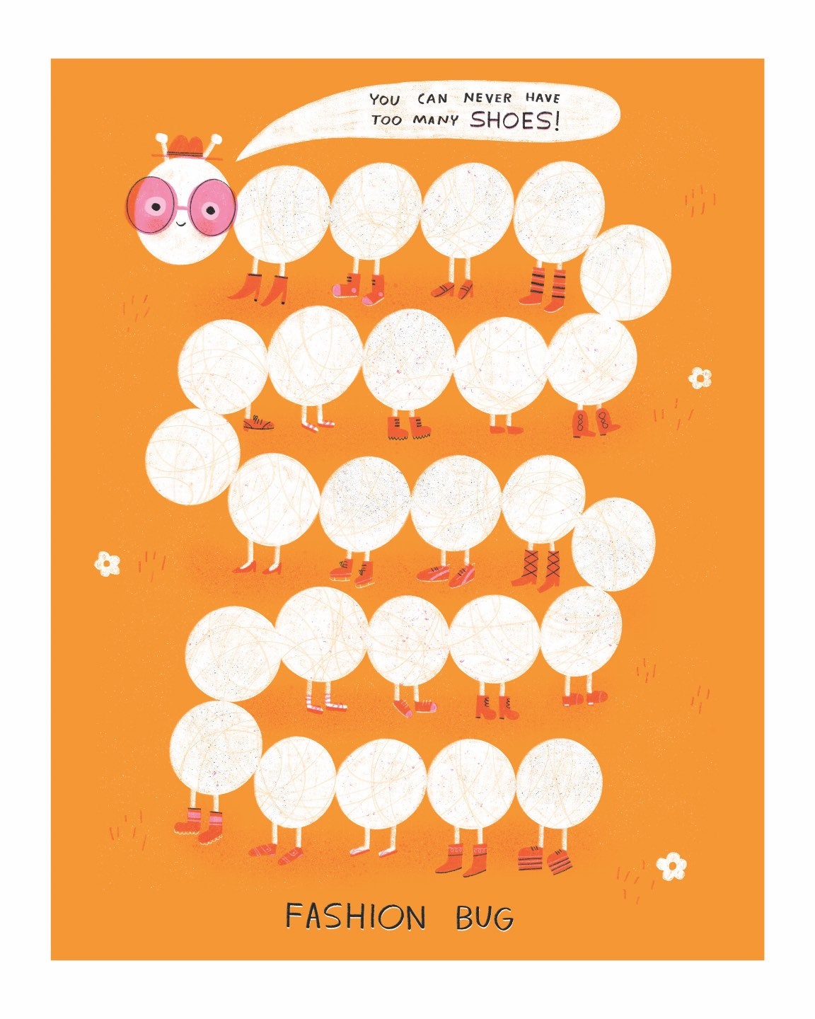 Fashion Bug 8x10 Quirky Children's Art Print