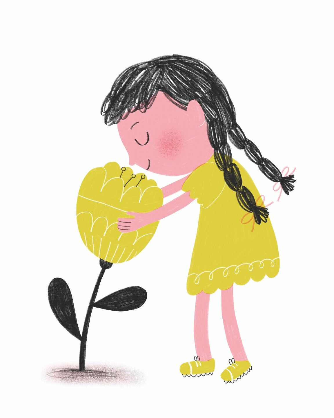 Smell the Flowers 8x10 Sweet Children's Art Print