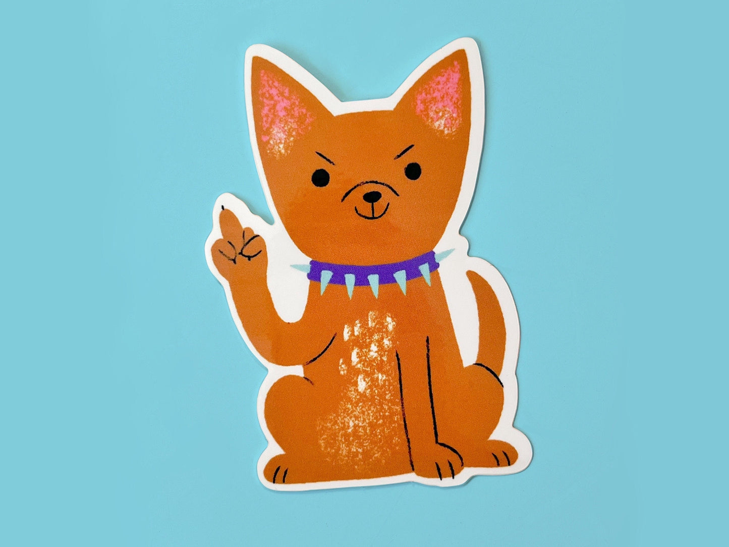 Sassy Chihuahua Vinyl Sticker | Mean Dog Sticker | Middle Finger Sticker