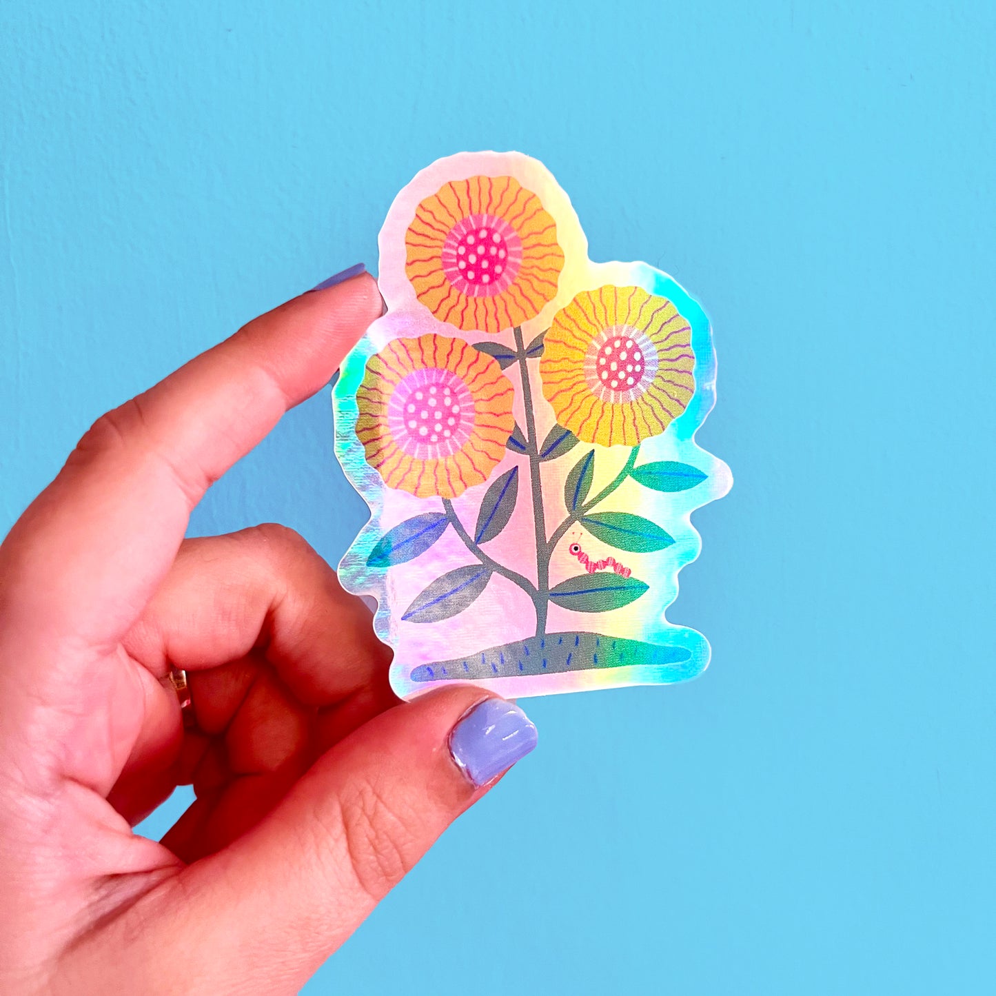 Holographic Triple Flower Sticker