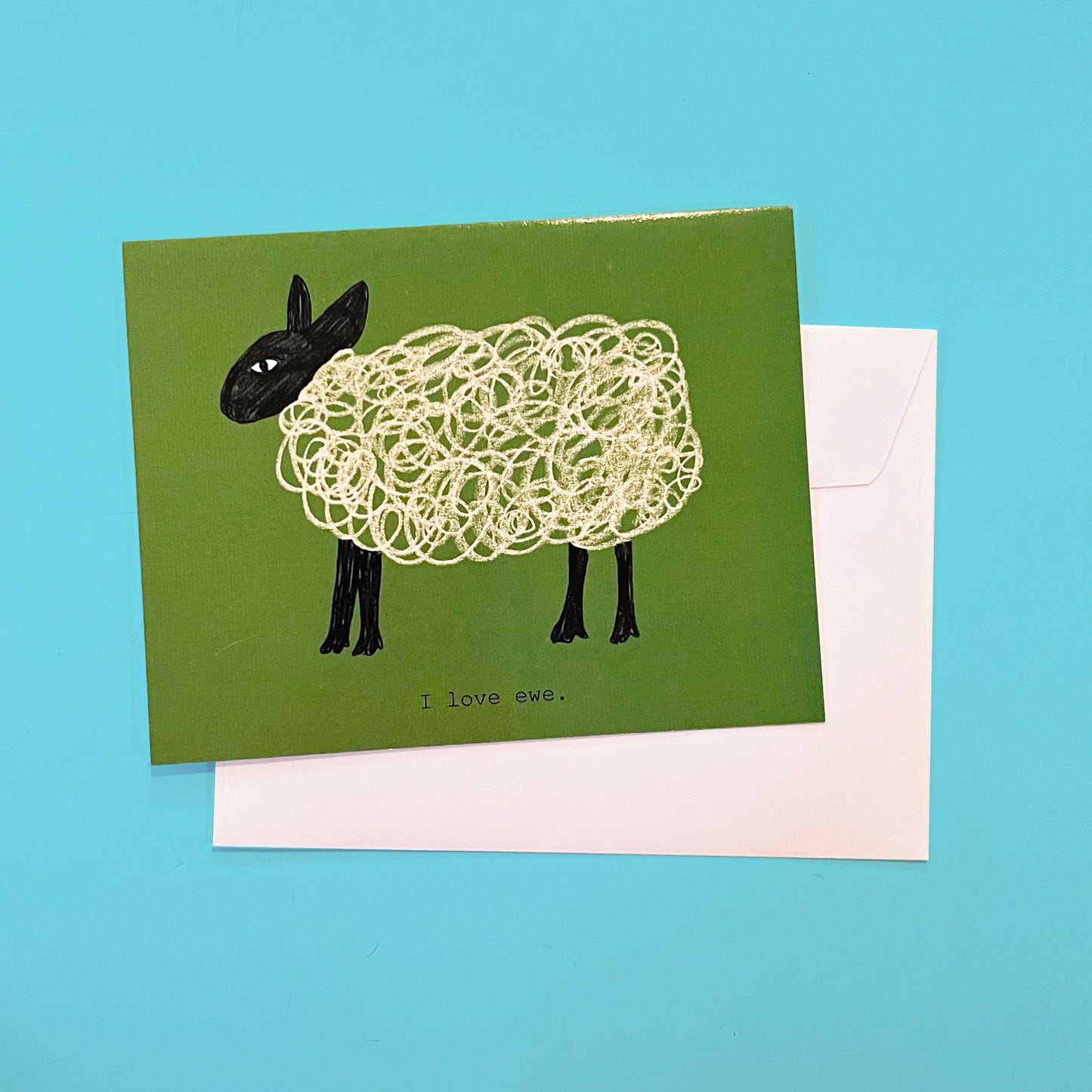 I Love Ewe Card, I Love You Sheep Greeting Card