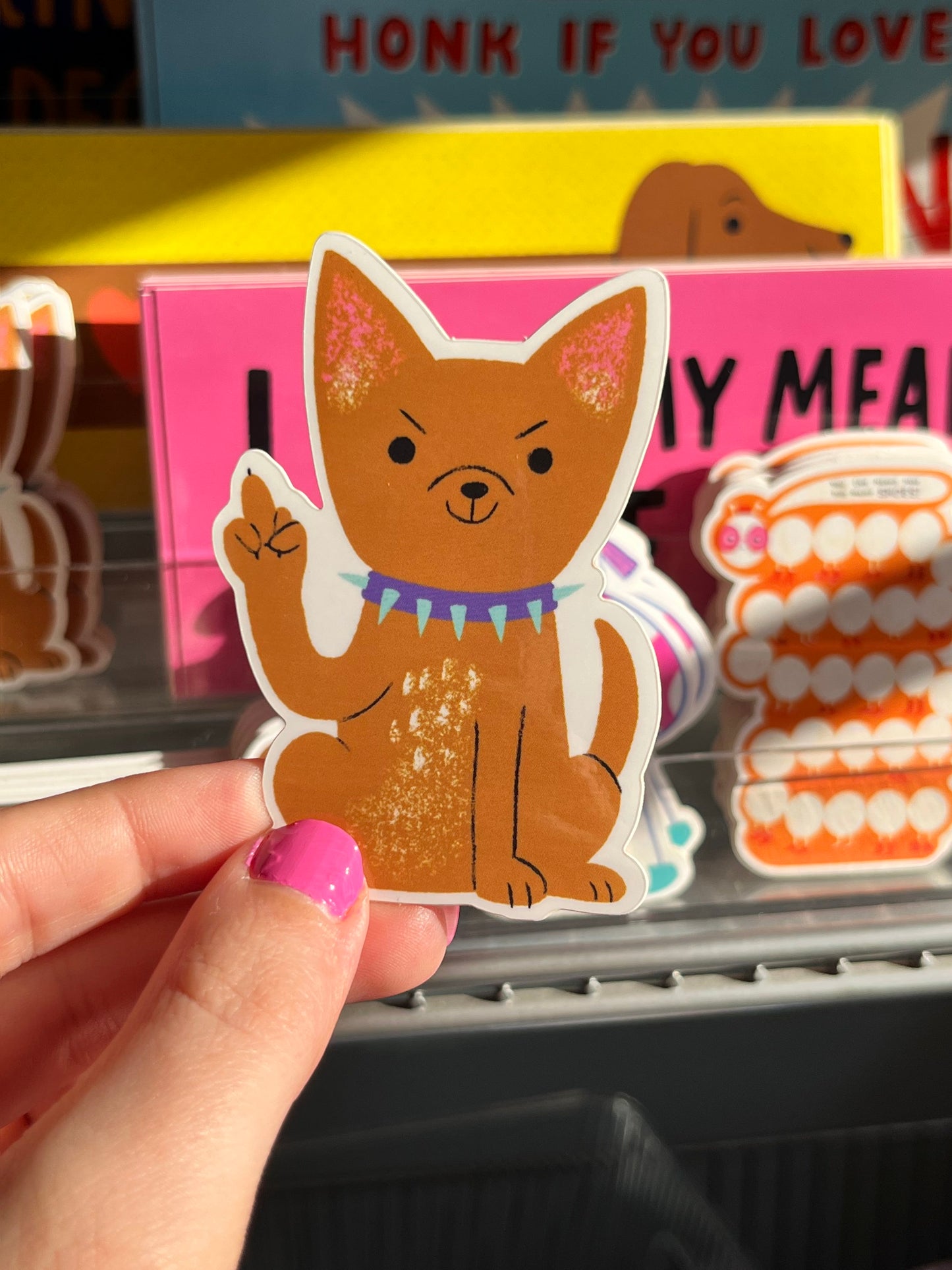 Sassy Chihuahua Vinyl Sticker | Mean Dog Sticker | Middle Finger Sticker