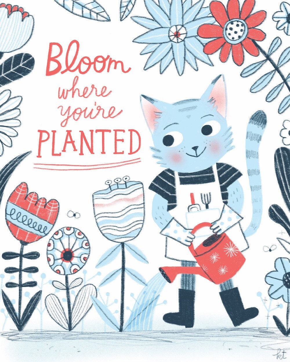 Bloom Where You're Planted 8x10 Sweet Children's Art Print