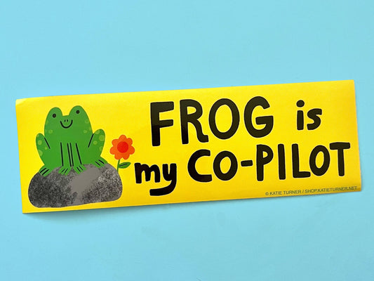 Frog is My Co-Pilot Vinyl Bumper Sticker