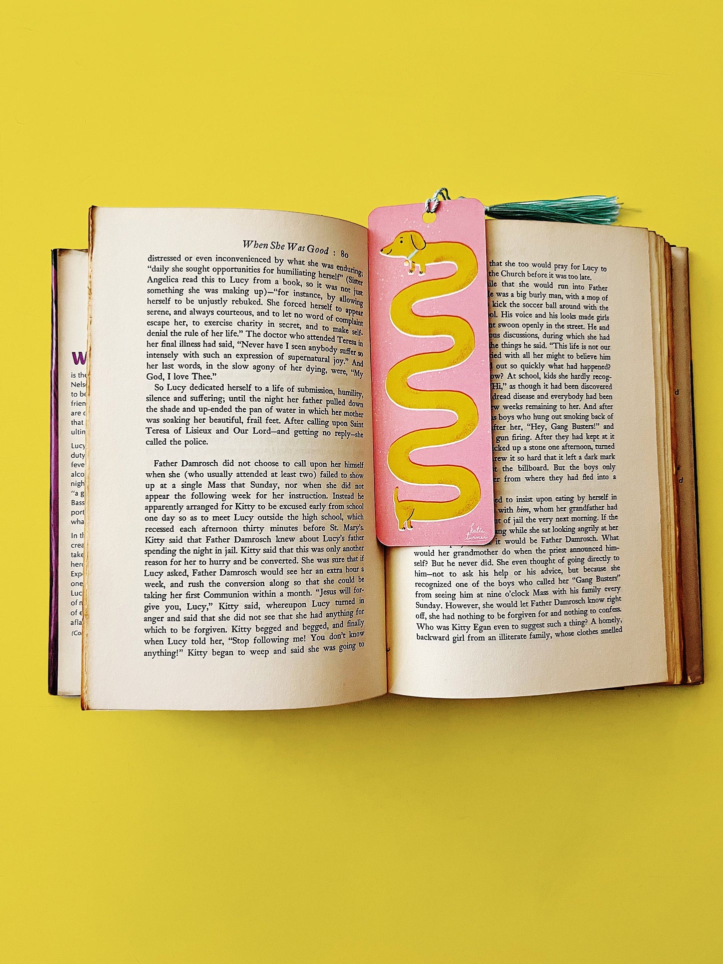 Weenie Dog Bookmark | Handmade Bookmark with Tassel | Dachshund Bookmark