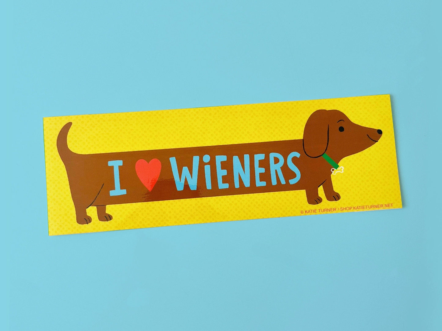 I Love Wieners Vinyl Bumper Sticker
