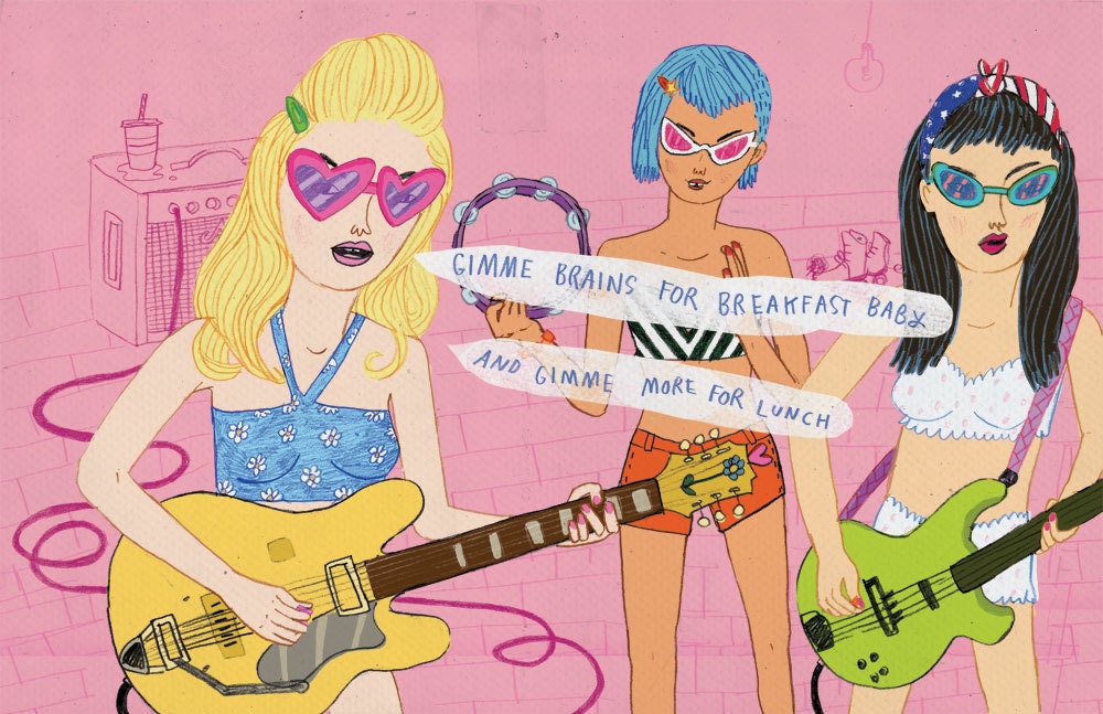 Girl Rock Band (Gimme Brains) 11x17 Art Print